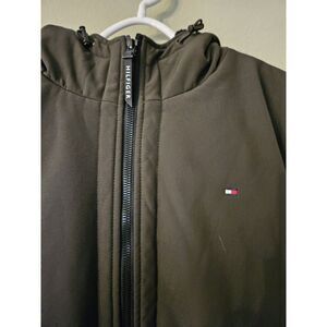 Tommy Hilfiger hooded Olive green faux fur water wind resistant mens XL‎ coat